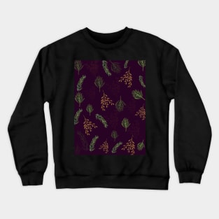 Purple Festive Leaf Design for Christmas and Seasonal Holidays Crewneck Sweatshirt